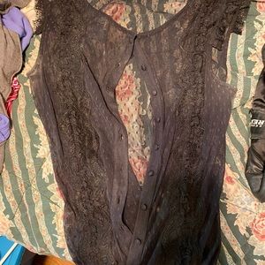 Express See-through black sleeveless top